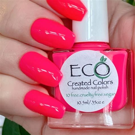 Pink Orange Nail Polish Etsy