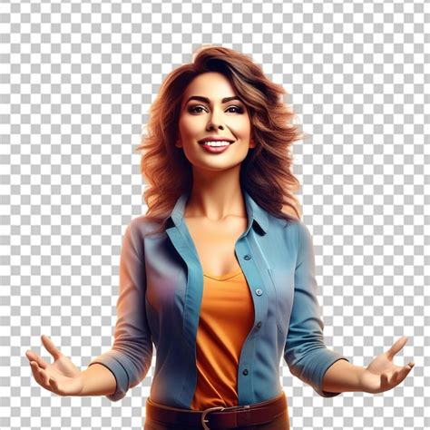 Mujer latina sonriendo mirando a la cámara y dando la señal de paz Archivo PSD Premium