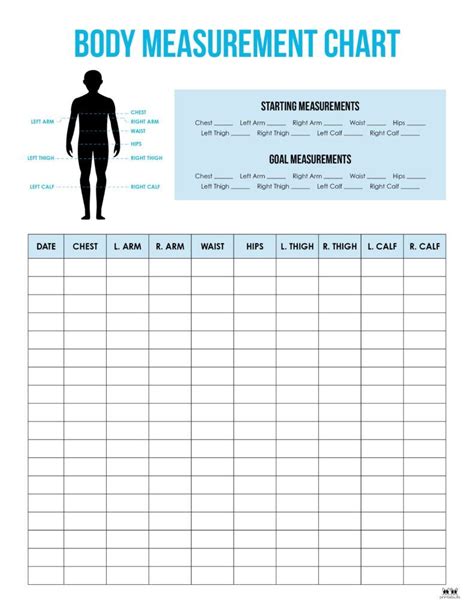 Body Measurement Charts Free Printables Printabulls Artofit