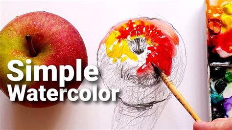 Simple Way To Paint An Apple In Watercolor YouTube