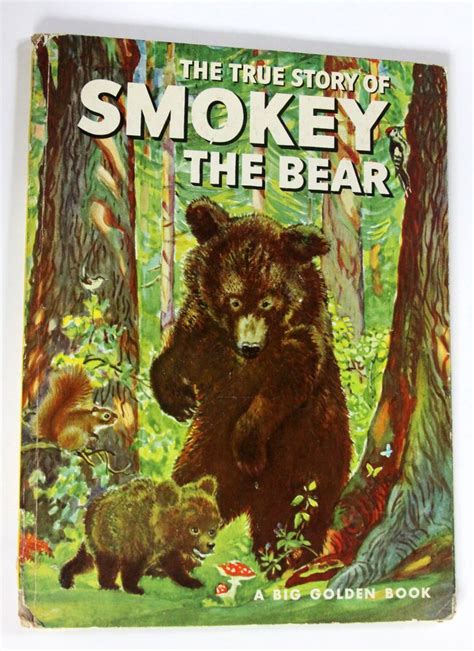 Vtg The True Story Of Smokey Bear A Big Golden Book Picture