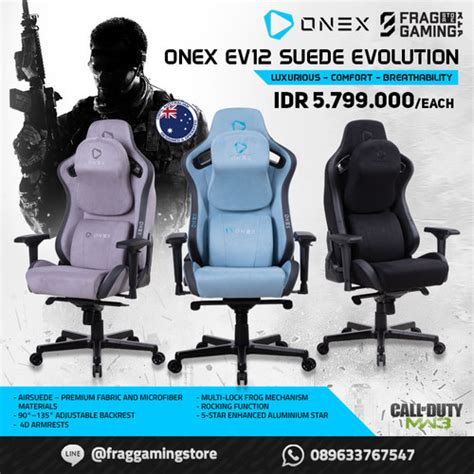 Jual ONEX EV12 EVOLUTION SUEDE EDITION KURSI GAMING CHAIR Hitam