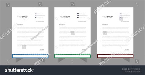 Letterhead Template Flat Style Red Blue Stock Vector (Royalty Free ...