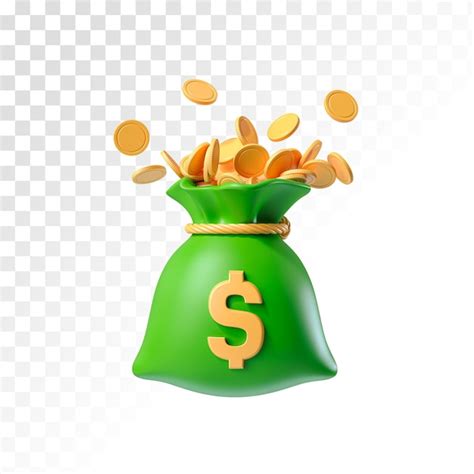 Premium Psd Money Bag Icon Full Green Money Bag With Dollar Icon And