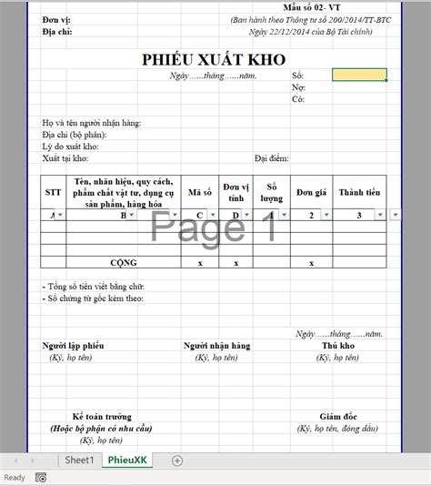 Hướng dẫn làm phiếu xuất kho trên Excel Học Excel Online Miễn Phí