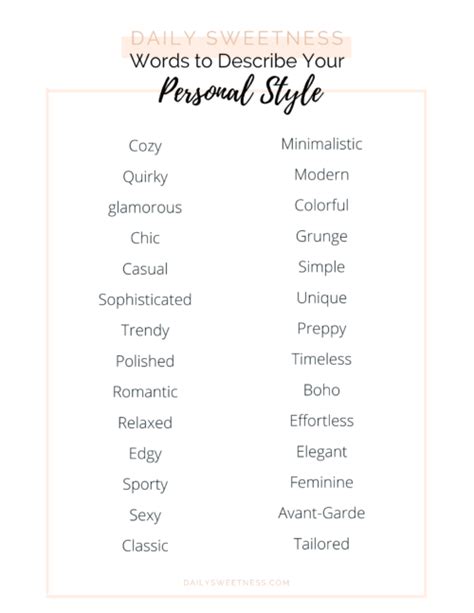 Words To Describe Your Fashion Style