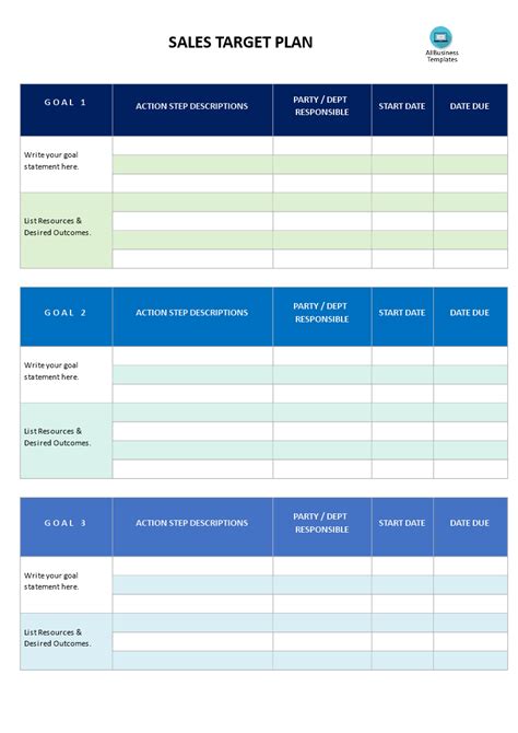 Sales Target Template - How To Make Sales Targets For The Coming Year ...