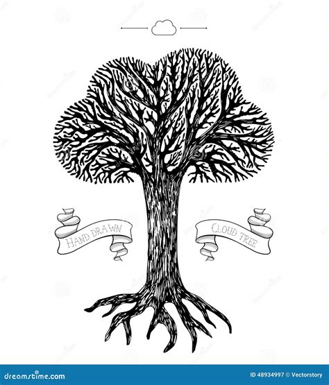 Tree Crown In The Shape Of Cloud Stock Vector - Image: 48934997