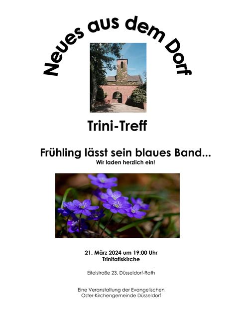 Neues Aus Dem Dorf Trini Treff Fr Hling L Sst Sein Blaues Band