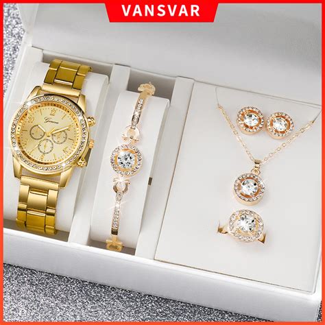 Geneva Women Watches Fashion Rhinestone Stainless Steel Quartz Watch