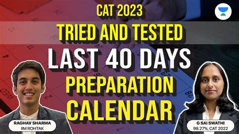 Cat Tried And Tested Days Preparation Calendar G Sai Swathi