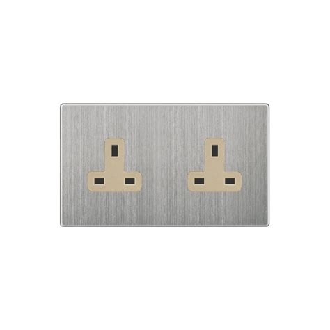 DOUBLE 13A SOCKET GOLDEN STAINLESS Siddiqui Trading FZCO