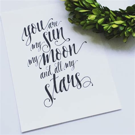 Items Similar To You Are My Sun My Moon And All My Stars Print Nursery Print Wall Art Print