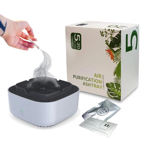 Multipurpose Ashtray With Air Purifier Function For Filtering Second