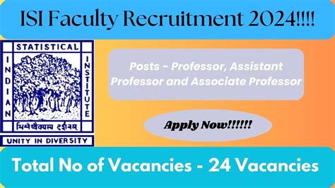 Isi Faculty Recruitment Check Application Process Vacancy