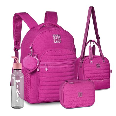 Kit Mochila Estojo Lancheira Crinkle Rebecca Bonbon Oficial Meninas