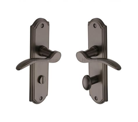 Heritage Brass Howard Matt Bronze Door Handles On Backplate