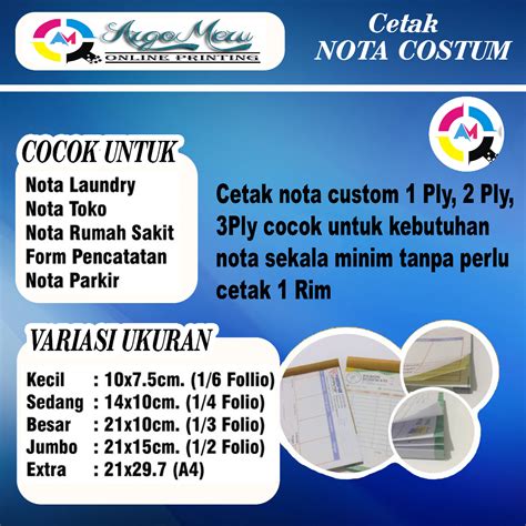 Jual Cetak Notamemosurat Jalanfaktur Penjualankwitansi Custom