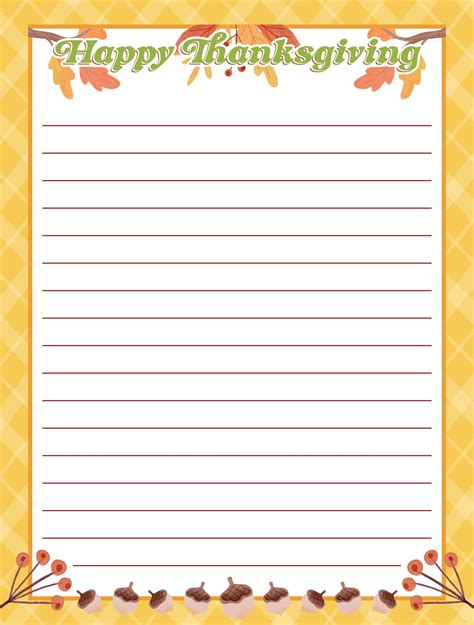 Thanksgiving Writing Paper 10 Free Pdf Printables Printablee