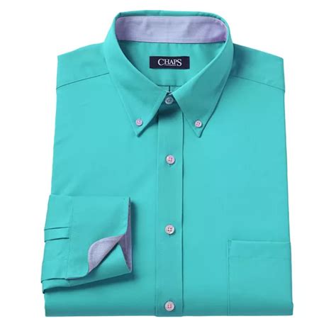 Mens Chaps Classic Fit Solid Twill No Iron Button Down Collar Dress Shirt