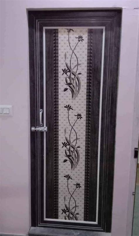 Polished Brown Base Pvc Bathroom Door Design Pattern Floral At Rs