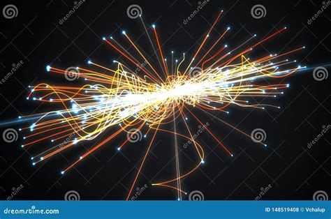 Particles Collision In Hadron Collider Astrophysics Concept 3D