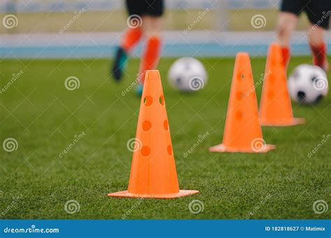 Training Cones On The Side Of A Football Pitch Stock Image ...