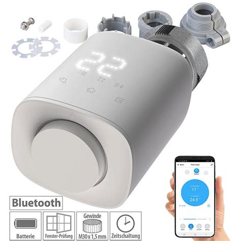 Revolt Programmierbares Heizk Rper Thermostat Mit Bluetooth App Led