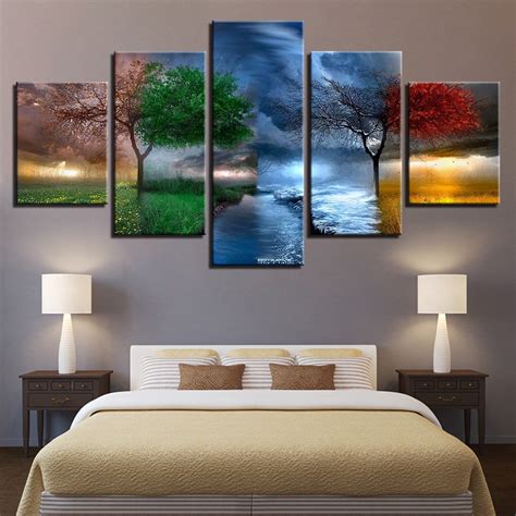 4 Season Trees Wall Art Canvas Print Decor – CA Go Canvas