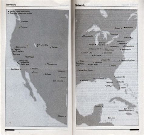 Swissair And Swiss Timetables And Route Maps The Airchive