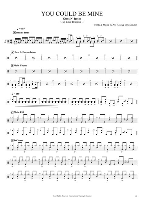 You Could Be Mine Tab By Guns N Roses Guitar Pro Full Score