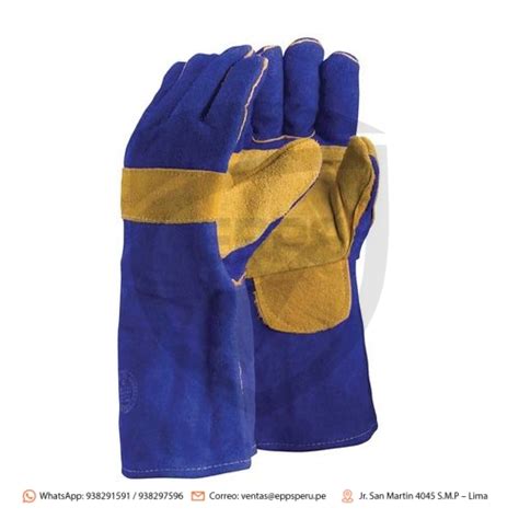 Guante Soldador Descarne Azul Refuerzo Palma Hilo Kevlar Cm