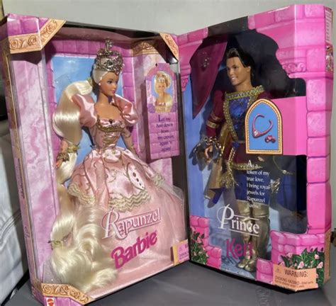 RAPUNZEL BARBIE DOLL And Prince Ken Doll 1997 Set Of 2 Mattel NEW