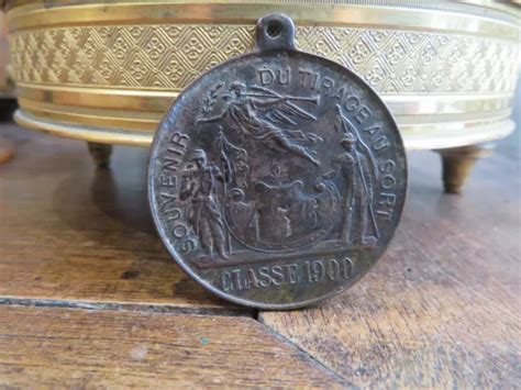 ANCIENNE GROSSE MEDAILLE En Bronze Classe 1900 Souvenir Du Tirage Au