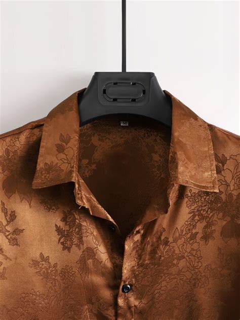 Manfinity Rsrt Men Floral Jacquard Satin Shirt Shein Usa