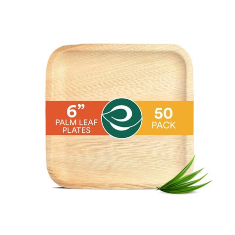 Snapklik ECO SOUL Compostable 6 Inch Palm Leaf Square Plates