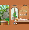 Woman In Wooden Hot Tub Spa Royalty Free Vector Image