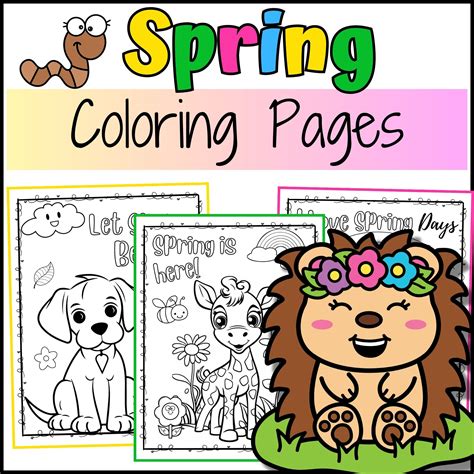 Spring Break Coloring Pages Activity Animals And Flowers Coloring