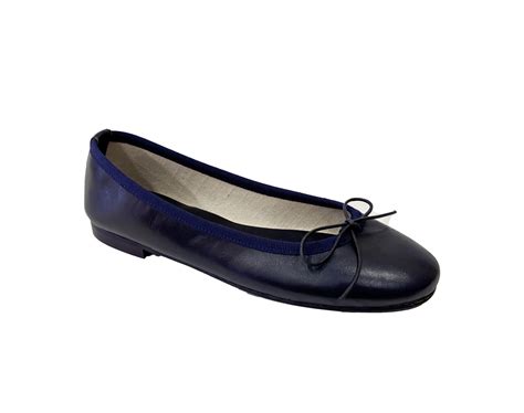 Il Giglio Doro Cuoio Toscana Ballerina Navy Blu In Pelle