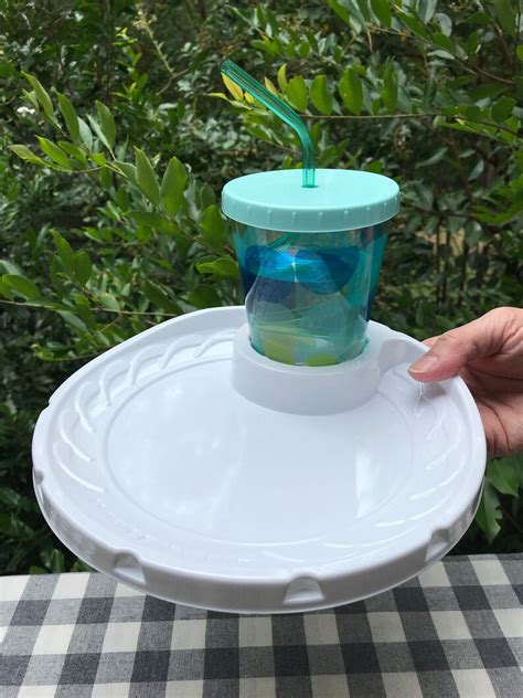 Set Of 6 Cup Holding Picnic Plates Reusable Dishwasher Safe Etsy