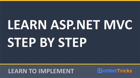 ASP NET MVC Tutorial For Beginners Learn ASP NET MVC5 Step By Step