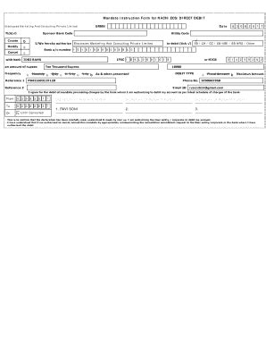 Mandate Instruction Form For Nach Direct Debit - Fill and Sign Printable Template Online