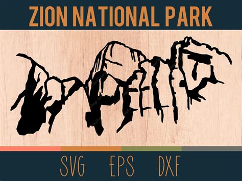 Zion National Park Svg Outline Digital Cut File Zion Etsy