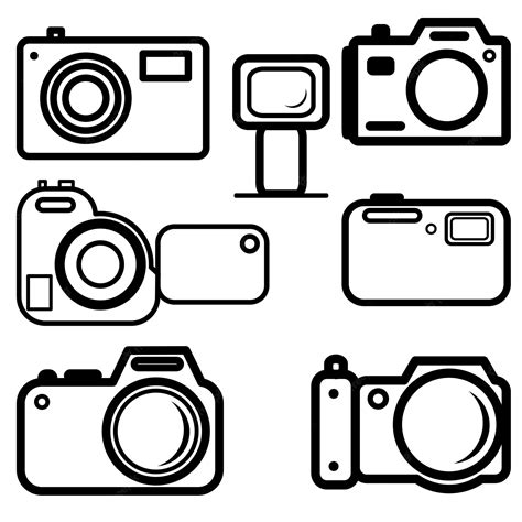 Premium Vector A Set Of Digital Cameras