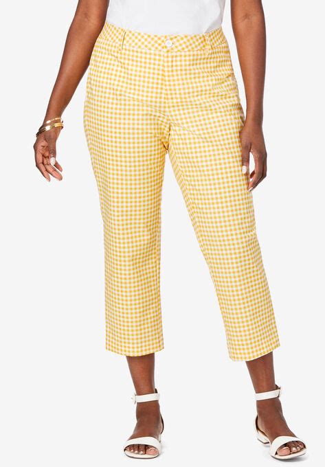 Stretch Poplin Classic Cropped Straight Leg Pant Woman Within