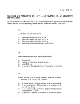 Prueba Saber De Matematica Pdf