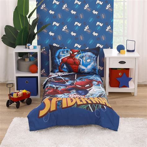 Marvel Spiderman to The Rescue Juego de Cama de 4 Piezas para niños