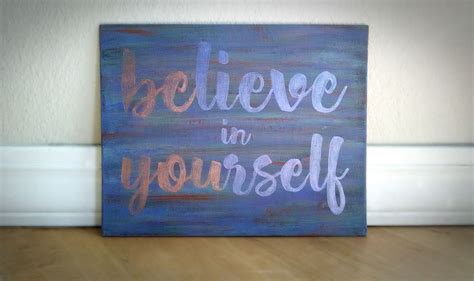 Believe In Yourself Sign Word Art Typography Etsy Word Art