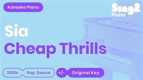 Sia Cheap Thrills Piano Karaoke Youtube