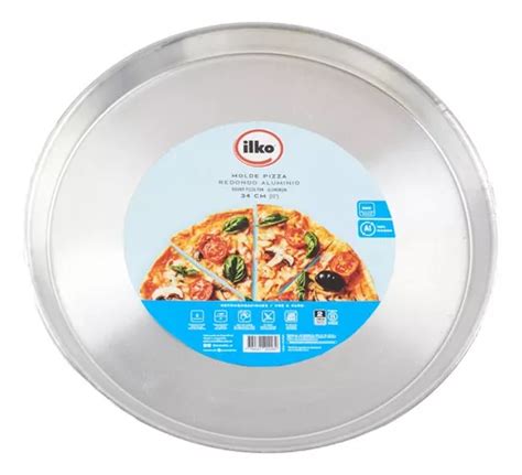 Pizzera Molde Para Pizza Linea Aluminio 34 Cm Ilko